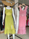 Side Slit Sleeveless Back Bow Decor Long Dresses